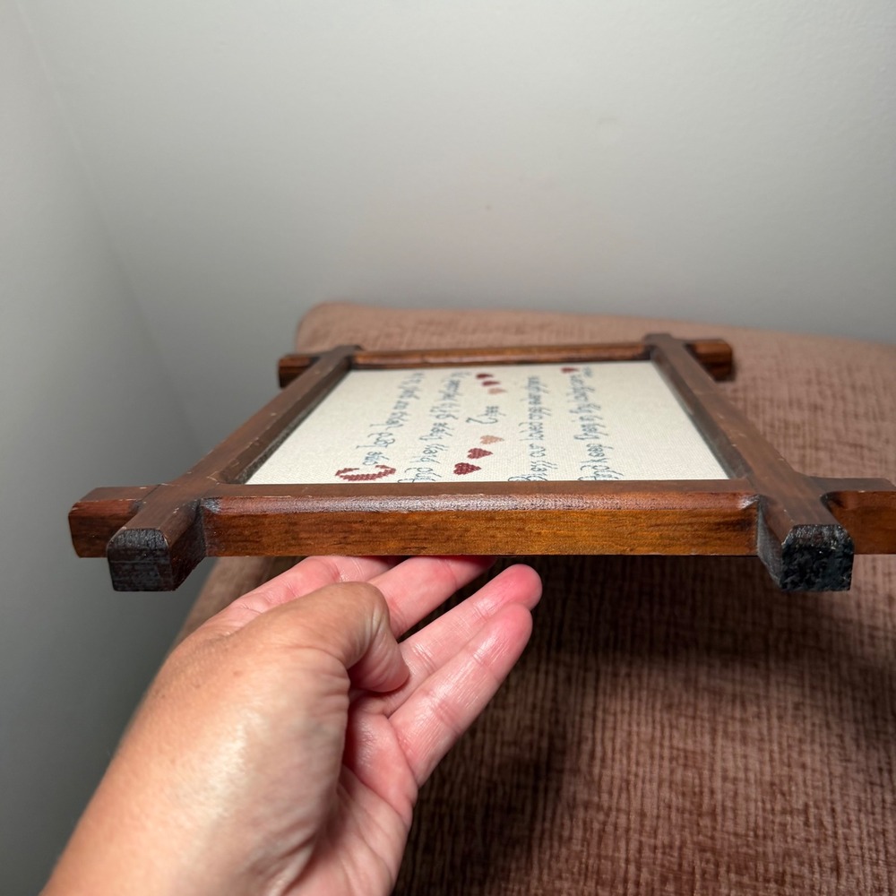 Vintage Framed Cross Stitch Come Lord Jesus Dinner Prayer Sampler Farmhouse - Picture 8 of 12